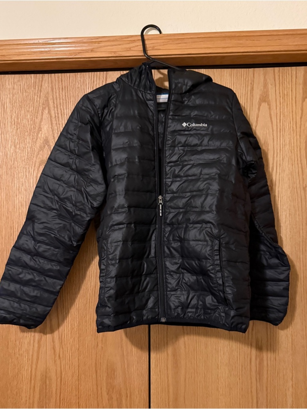Columbia Kids Black Hooded Packable Puffer Jacket